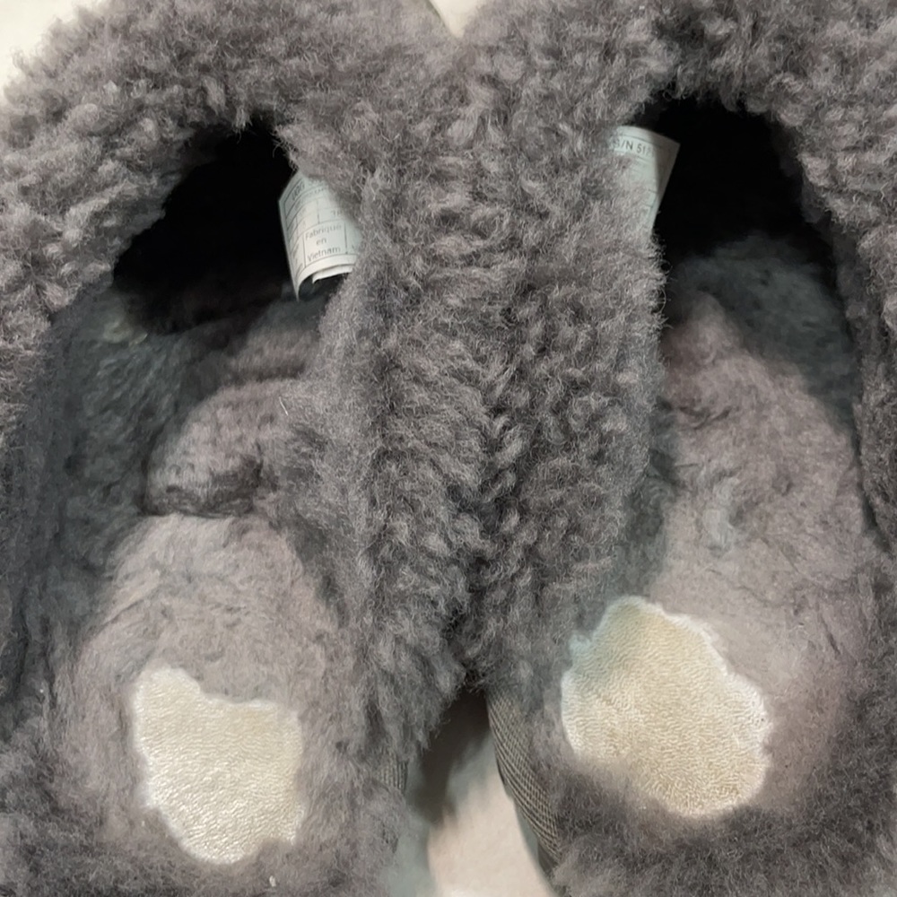 UGG Gray Coquette Suede Sheepskin Sherpa Lining Slippers Mules size 7 - Picture 4 of 12